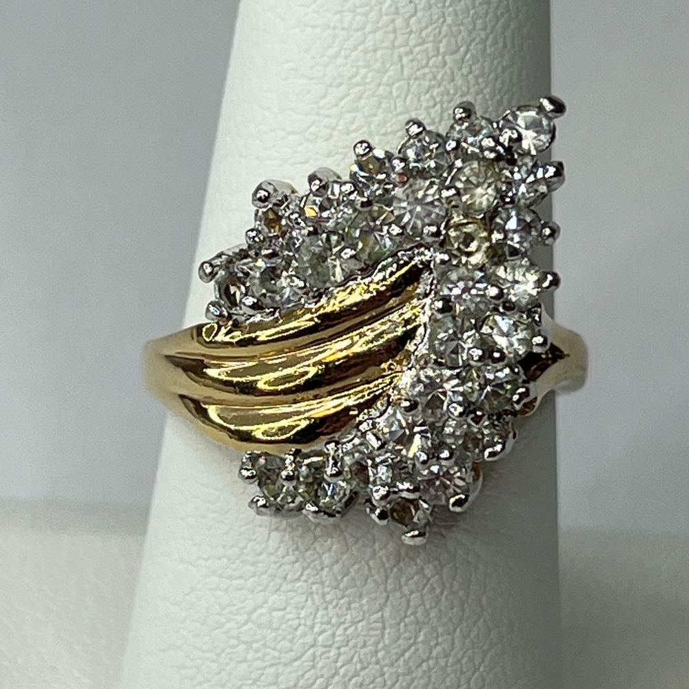 Vintage Roman Brand Austrian Crystals and Gold Plated Ring